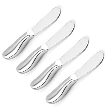 VANRA Spreader Knife Set 4-Piece Butter Knife Stainless Steel Cheese Knife Set Small Bread Cream Knives 5.3-inch - size: Set of 4