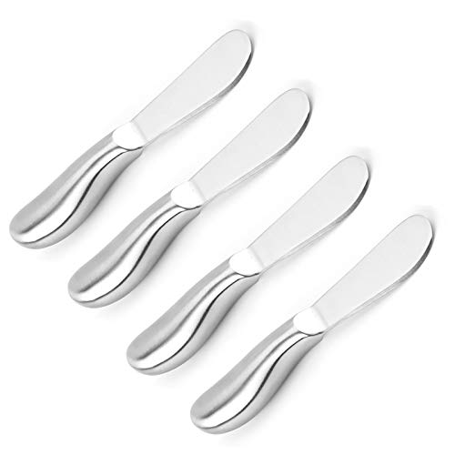 VANRA Spreader Knife Set 4-Piece Butter Knife Stainless Steel Cheese Knife Set Small Bread Cream Knives 5.3-inch - size: Set of 4