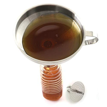 Norpro 5-Inch Stainless Steel Funnel with Detachable Strainer
