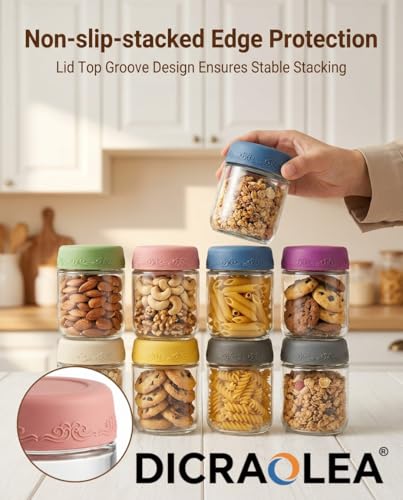 4oz 8Pack Glass Dressing Jars with Leakproof Lids, Containers for Sauce, Salad Dressing, Dips & Snacks – Reusable Glass Food Storage Cups for Lunch Box & Meal Prep(4oz-8Pack) - color: 4oz-8Pack