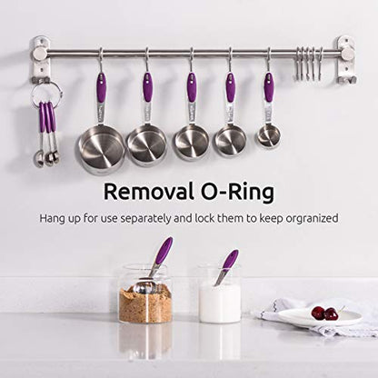 U-Taste 10 Piece Measuring Cups and Spoons Set in 18/8 Stainless Steel (Purple) - color: Purple