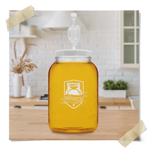 Fermentaholics 2 Pack - 110mm One Gallon Fermentation Lid, Gasket & S Airlock - Airtight Lid Turns Gallon Jar Into A Fermenter - Make Beer, Wine, Mead, Cider, Hard Kombucha, & More
