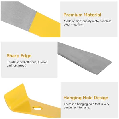 Cyrank Stainless Steel Hives Scraper Tools, 2pcs Pry Bar for Bee Farm Ranch, Beekeeping Equipment Bee Hives Hand Tool Honey Cutting Knife Beekeeper Tool