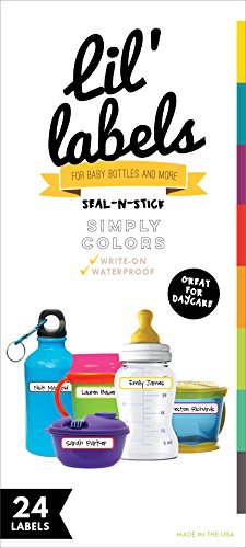 Bottle Labels, Food Pantry Label, Write-On, Self-Laminating, Waterproof Kids Name Labels for Baby Bottles for Daycare School, Dishwasher, Freezer, Kitchen Safe (Simply Colors - Rainbow Inspired) - color: Simply Colors