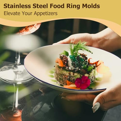 4 Pack Food Molds Set, Cake Ring Mold, Stainless Steel Cooking Rings for Food Decor (3.15In-4 Round) - size: 3.15In-4 Round