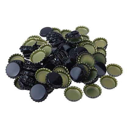 200PCS Beer Bottle Caps Tinplate Beer Bottle Caps Craft Beer Bottling Caps Oxygen Absorbing Seal Beer Bottle Caps for DIY(BK) - color: BK