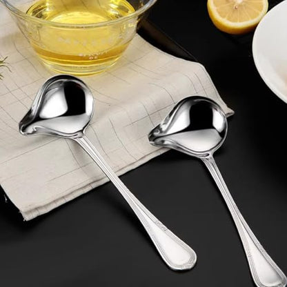 2 Packs of Kitchen Sauce Ladle Gravy Ladle Stainless Steel Kitchen Ladle Heavy Duty Cooking Soup Spoon for Home Kitchen
