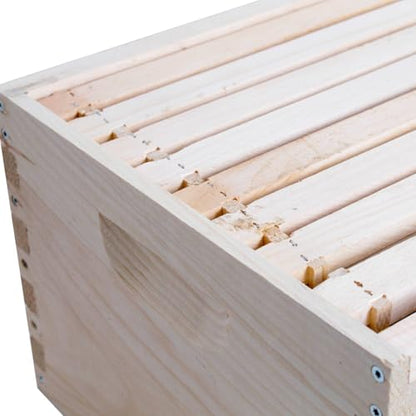Stoney Acres Beekeeping Beehive Box, 8 Frame Deep Assembled Super or Brood Honeybee Hive Box with Plastic Foundation Frames, Amish Made