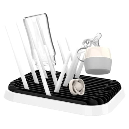 Baby Bottles Drying Rack, Folding Drainer for Feeding Bottles Accessories Dryer Holder(Black)