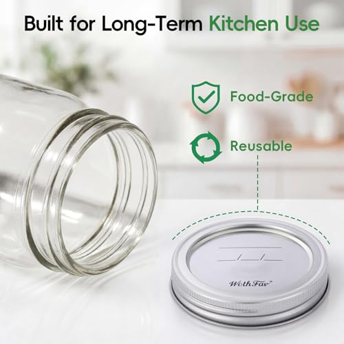 Canning Lids, Mason Jar Lids for Regular Mouth Mason Jars, 2.76 in(70 mm), Superb Reusable Lids & Rings, Compatible with Ball Mason Jars and Other Brands, Food-Grade & Airtight for Canning Jar - size: 10Lids + 10Rings for Regular Mouth Jar