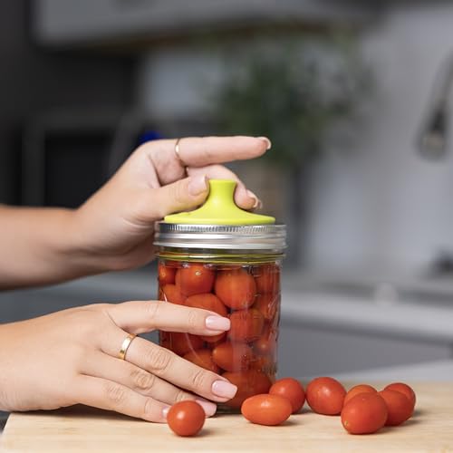 Jarware Nylon Fermentation Lid For Wide Mouth Mason Jars, One Way Valve and Adjustable Platform Included