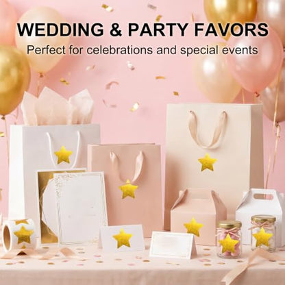 500Pcs Gold Glitter Star Reward Stickers, School Classroom Potty Training Envelope Seals, Wedding Birthday Party Favors - color: 500pcs- Gold Glitter Star