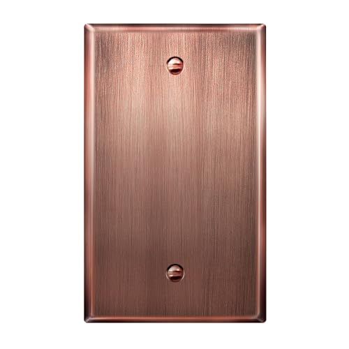 ENERLITES Blank Device Metal Wall Plate, Stainless Steel 201, Corrosion Resistant, Size 1-Gang 4.50" x 2.76", 7701-AC, Antique Copper - color: Antique Copper, size: Standard Size