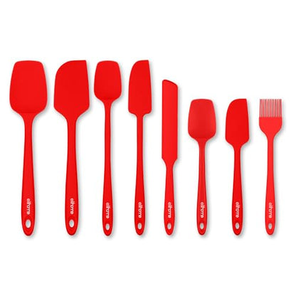 Elihome Mini Silicone Basting Pastry Brush, Cooking Brush for Oil Sauce Butter Marinades, Food Brushes for BBQ Grill Kitchen Baking, Baster Brushes Baste Pastries Cakes Meat Desserts, Food Grade, Red - color: Red