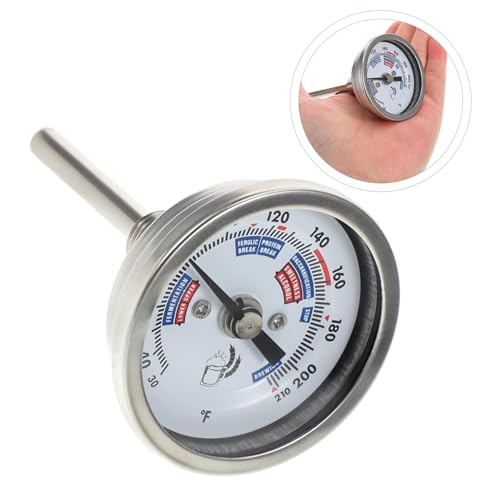 Ciieeo Stainless Steel Wine Thermometer with Threaded Design High Precision Dial Temperature Gauge for Winemaking Brewing and Reusable Stainless Steel