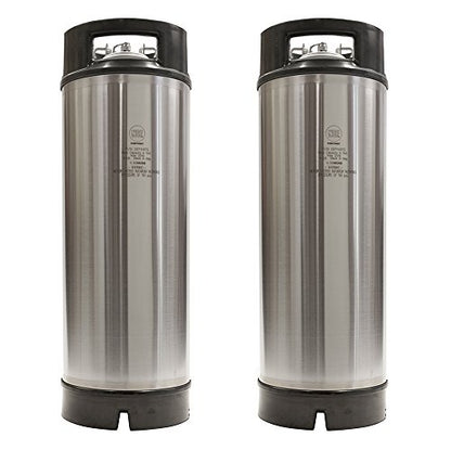 Two Pack of New AEB 5 Gallon Ball Lock Kegs - Dual Rubber Handles