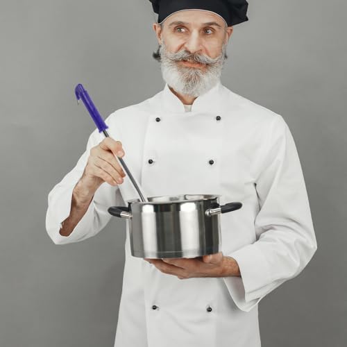 Stainless Steel Long Handle Water Ladle with Hook Handle - Water Dipper Deep Bowl Kitchen Spoon for Serving Soup 18.7 Inch