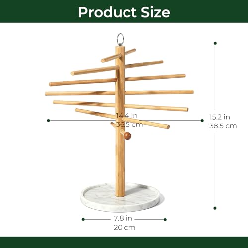 Pasta Drying Rack with Transfer Wand and 7 Bars, noodle drying rack Easy to Transfer for Drying Pasta and Cooking, Special Suspension Design for Large Storage pasta rack easy use pasta dryer - color: White