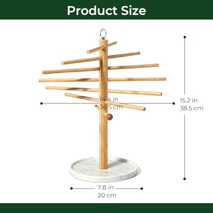 Pasta Drying Rack with Transfer Wand and 7 Bars, noodle drying rack Easy to Transfer for Drying Pasta and Cooking, Special Suspension Design for Large Storage pasta rack easy use pasta dryer - color: White