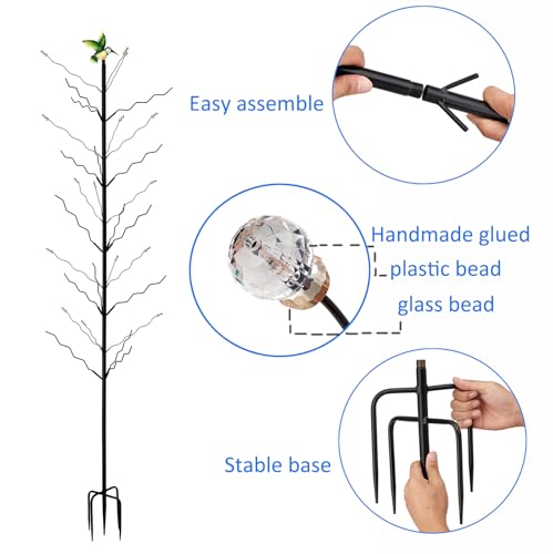 7.2FT Tall Wine Bottle Trees Stand for Garden Decorative, Rustproof Metal Bottle Tree Holder, Holds Up to 15 Bottles (Black)