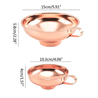 Stainless Steel Wide Mouth Rose Gold Jar Canning Funnel With Handle Kitchen Tool Jar Funnel Wide Mouth - color: small
