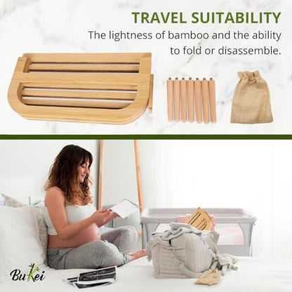 Bamboo Baby Bottle Drying Rack - Space Saving Bottle Dryer & Holder
