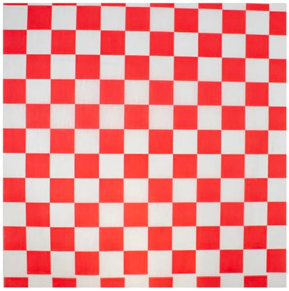 MADE IN USA 1,000 Sheets of Grease-Resistant Food Grade Waxed Kraft Deli Tissue Paper, 12" X 12" (Red Checker Print) - color: Red Checker Print