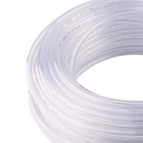 DERNORD PVC Tubing 3/16"ID X 5/16"OD Flexible Clear Vinyl Hose 100 Feet for Food Grade - size: 100 Feet, style: 3/16"ID X 5/16"OD