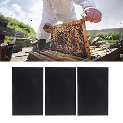 3Pcs Waxed Coated Foundation Sheet,Plastic Honeycombs Bee Wax Nest Foundation,Beeswax Foundation Plastic Beehive Wax Foundation Beekeeping Tool Equipment