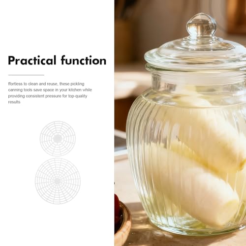 4pcs Fermentation Weights: Plastic Fermenting Weights for Wide Mouth Mason Jars- Fermenting Lid Kit Pickling Mesh Press Plate for Kimchi Sauerkraut