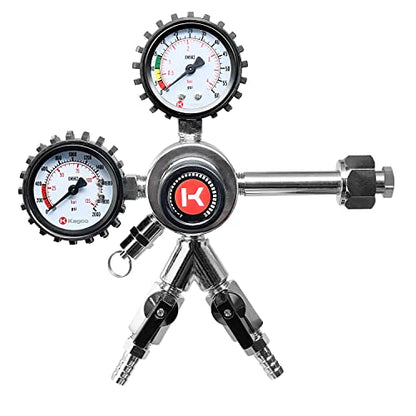 Kegco Premium Commercial Grade Dual Gauge Two Product CO2 Draft Beer Regulator