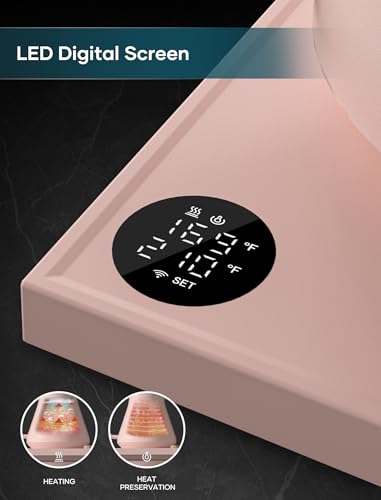 INTASTING Electric Kettle, Gooseneck Electric Kettle, ±1℉ Precise Temperature Control, Stainless Steel Interior, Quick Heating for Pour Over Coffee, Tea & Boiling Water, 0.9L (Pink) - color: Pink