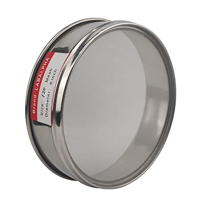 LABALPHA 120 Mesh Lab Sieves, #120 Mesh Test Sieve, 8'' Diameter, 304 Stainless Steel Wire Cloth (0.125mm) - size: 120 mesh (0.125mm)
