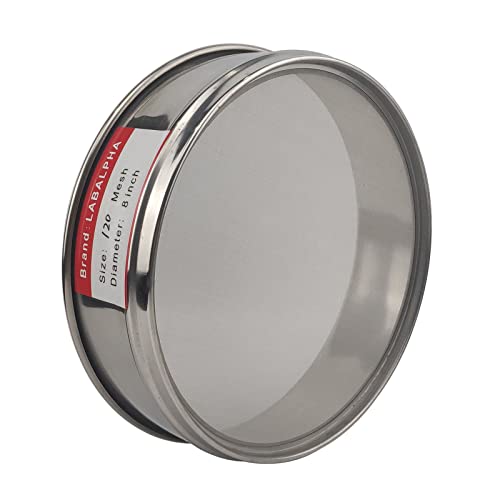 LABALPHA 120 Mesh Lab Sieves, #120 Mesh Test Sieve, 8'' Diameter, 304 Stainless Steel Wire Cloth (0.125mm) - size: 120 mesh (0.125mm)