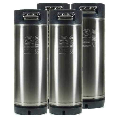 The Homebrew Shop 5 Gallon Home Brew Keg - New Ball Lock - Stainless Steel Product Tank - 4 Pack, Silver, 5 Gal