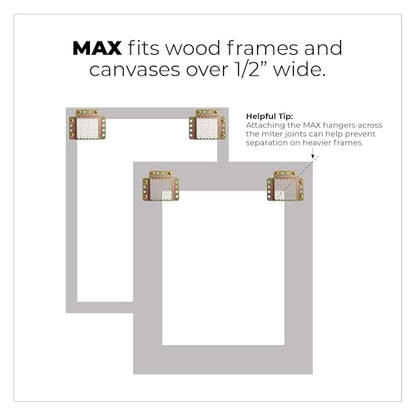 Beehive Picture Hangers | 38 Pcs Picture Hanging Hardware Kit | Fully Adjustable | for Wood Frames and Canvases on Drywall | 35 lb Capacity | Hangs 3 Frames - size: 6 Pack (Max), style: For hanging wood frames, canvases and artwork in homes, offices, art