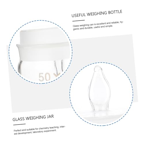 GARVALON Weighing Bottle Holder 2pcs Glass Weighing Jar for Labs Experiment Bottles - size: 6.5X5X5CM