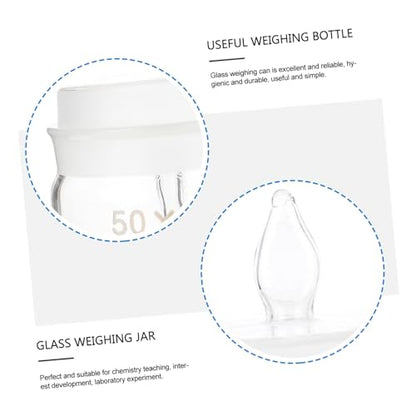 GARVALON Weighing Bottle Holder 2pcs Glass Weighing Jar for Labs Experiment Bottles - size: 6.5X5X5CM