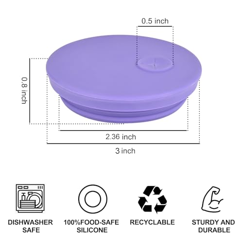 Fermentation Lids Silicone Waterless Airlock Fermenting Lids for Regular Mason Jars For Making Pickled and Fermented Probiotic Foods 3 Pack (Jars Not Included) (Purple) - color: Purple