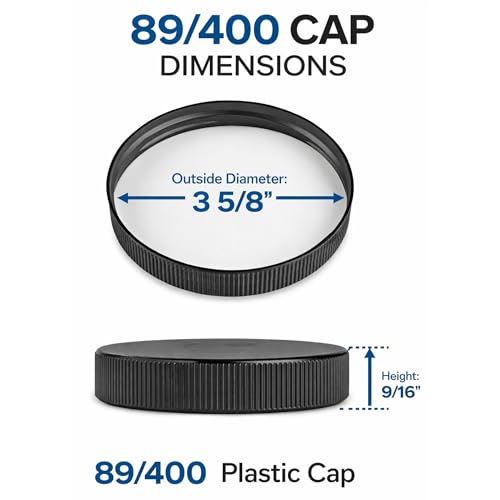 89mm (3.50") Fit -3 Pack Black Plastic Lids – PE Foam Liner, Food-Grade, Leak-Resistant Caps (Jars Not Included) By The Kombucha Company - color: Black, size: Plastic