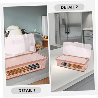 2pcs Cutlery Rack with Lid Kitchen Drawer Organizer for Utensil Storage Stackable Utensil Drying Rack Compact and Functional Chopstick Holder for Kitchen Restaurant Use
