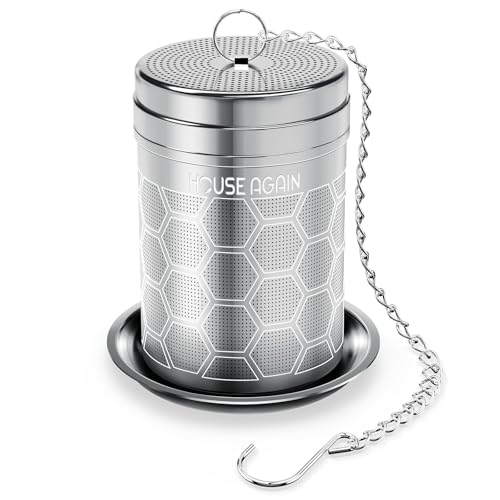 House Again Tea Infusers, Extra Fine Mesh Tea Strainers for Loose Tea, Updated Slim Threaded Lid & 304 Stainless Steel, Filter Bags Diffusers, Loose Leaf Tea Steeper for Brew Tea Spices & Seasonings - color: Hexagon, size: Small-1Pack