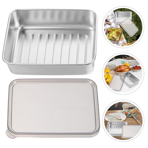 ULTECHNOVO Stainless Steel Cheese Keeper Box for Refrigerator Airtight Food Storage Container for Butter Sliced Cheese Ham and Sausage Freshness Preserving Stylish and Practical Design