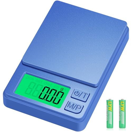 1000g/0.1g Pocket Gram Scale, Diyife High Precision Digital Kitchen Scale, LCD Display, 7 Units with Tare Function, Suit for Jewelry, Powder, Ounces, Blue - color: Blue