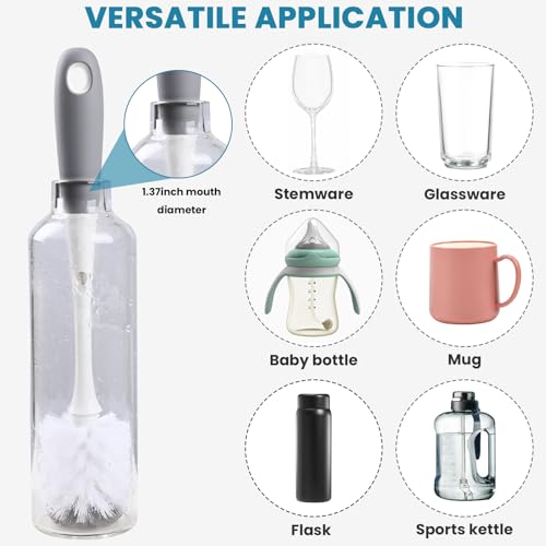Bottle Brush Replacement Head for OXO Bottle Brush Tot Only, 2 Pack Bottle Brush Refills, Dual Bristle Design for Baby Bottles, Water Bottles, Glasswares