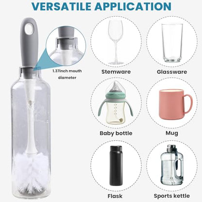 Bottle Brush Replacement Head for OXO Bottle Brush Tot Only, 2 Pack Bottle Brush Refills, Dual Bristle Design for Baby Bottles, Water Bottles, Glasswares