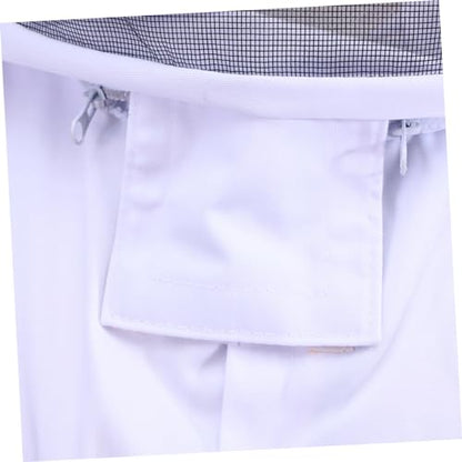 POPETPOP Hooded Beekeeping Suit for Full Body Protection Elasticized Cuffs Ankles XXL Size White