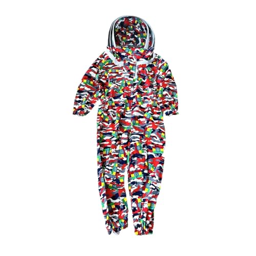 Beekeeping Protective Suit Jumpsuit Beekeeper Jacket Clothing for Kids Adult Full Body Anti Bee Suit Beekeeping Clothes Cotton(B Colorful)