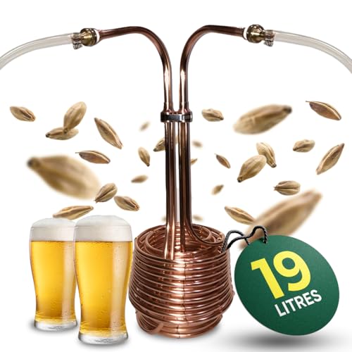 Scylla™ Copper Wort Chiller for Beer Brewing | Triple Coil Immersion Chiller for Home Brewing Kits | Fits Grainfather, Brewzilla, Anvil Foundry | For Kettles with Electric Elements