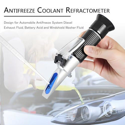Antifreeze Refractometer,V·RESOURCING Hand-Held Anti Freeze Tester for Car Coolant Adblue Antifreeze System, Glycol Propylene,Glycol Ethylene,Battery Acid,Coolant Windshield Fluid